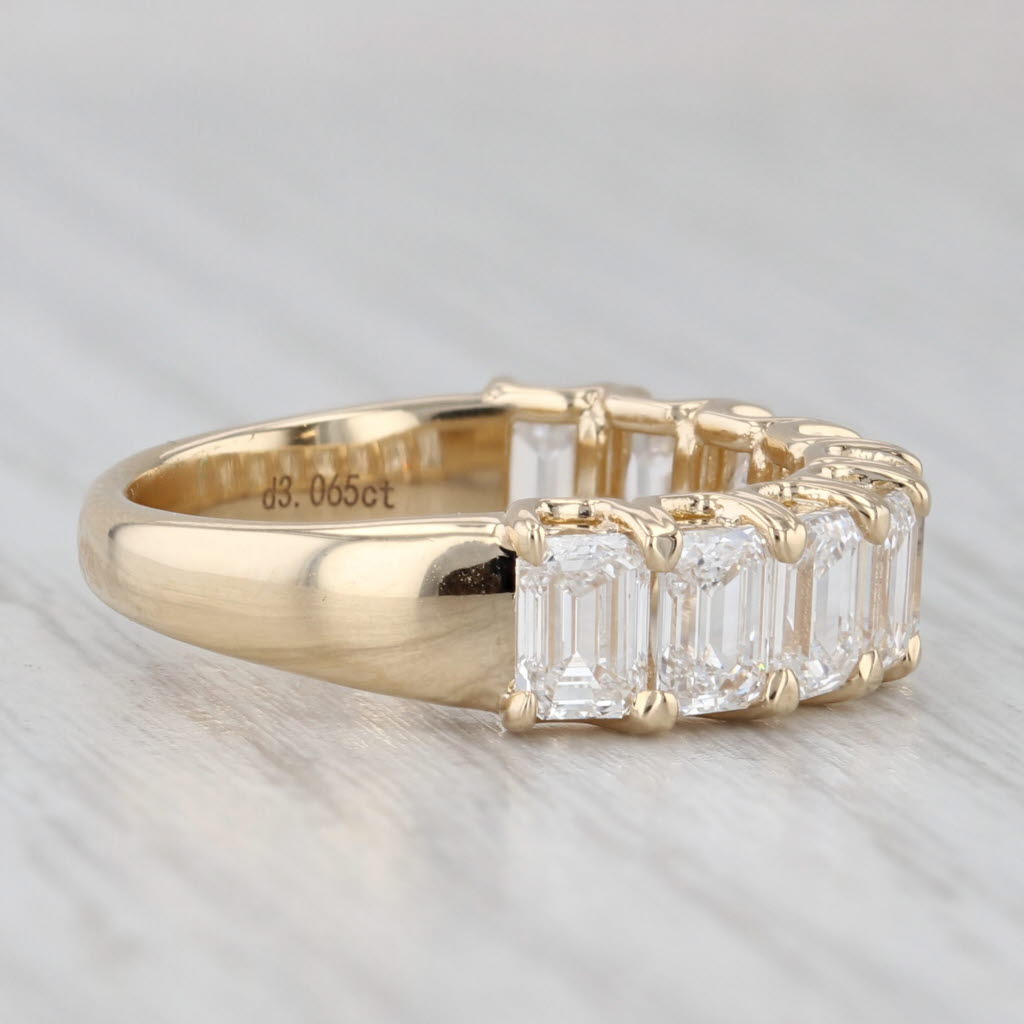 Gray New 3.07ctw Lab Grown Diamond Wedding Band 14k Yellow Gold Stackable Ring Sz 6.5