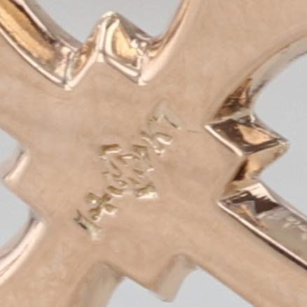 Vintage Floral Cross Pendant 14k Yellow Gold Small Drop