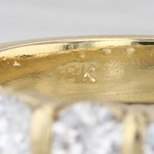 1.26ctw Diamond Wedding Anniversary Band 18k Yellow Gold Sz 5.25 Stackable Ring