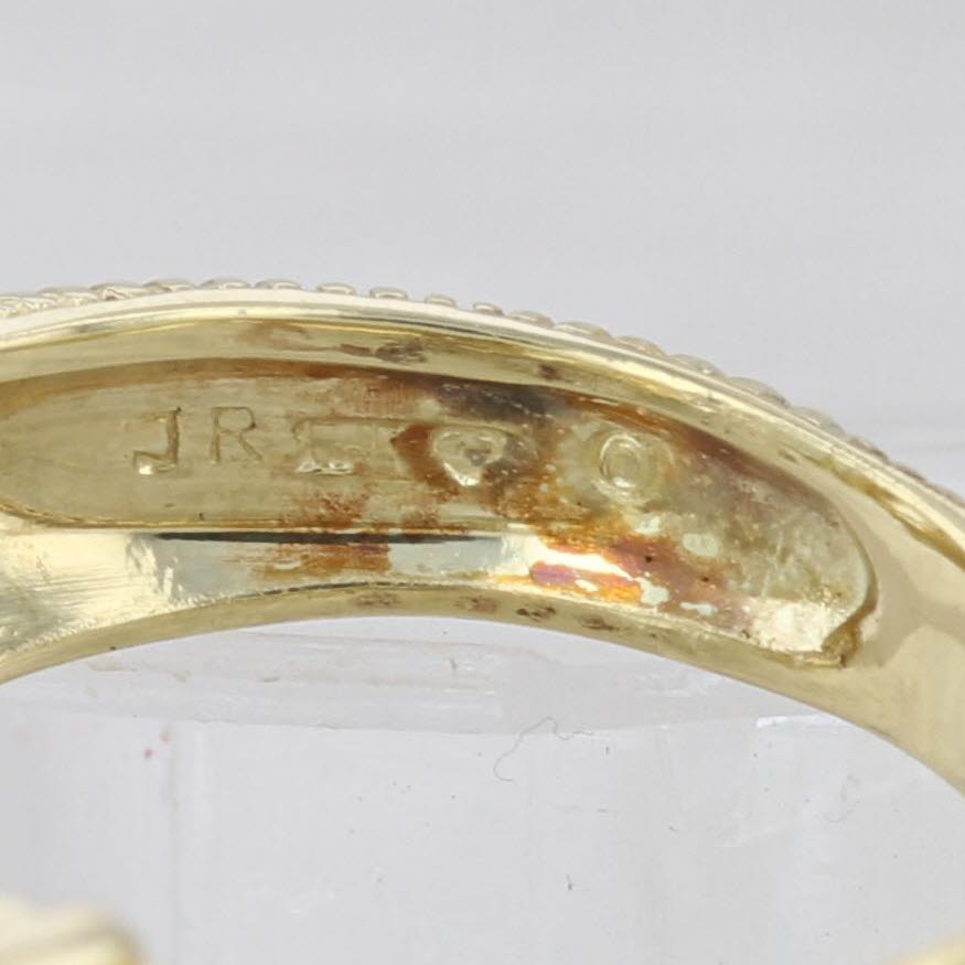Judith Ripka Prasiolite Green Amethyst Diamond Ring 18k Yellow Gold Size 6.25