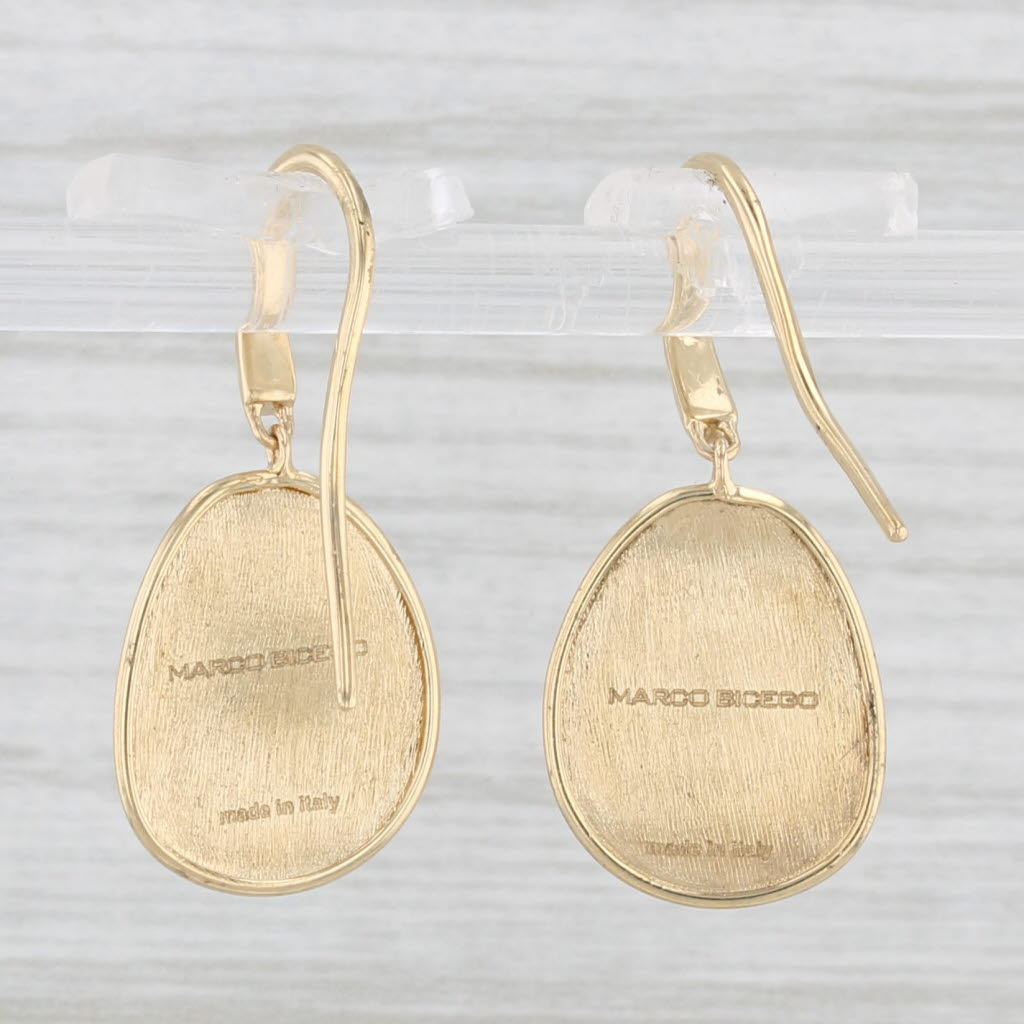 Light Gray Marco Bicego Lunaria Drop Earrings 18k Yellow Gold Hook Posts