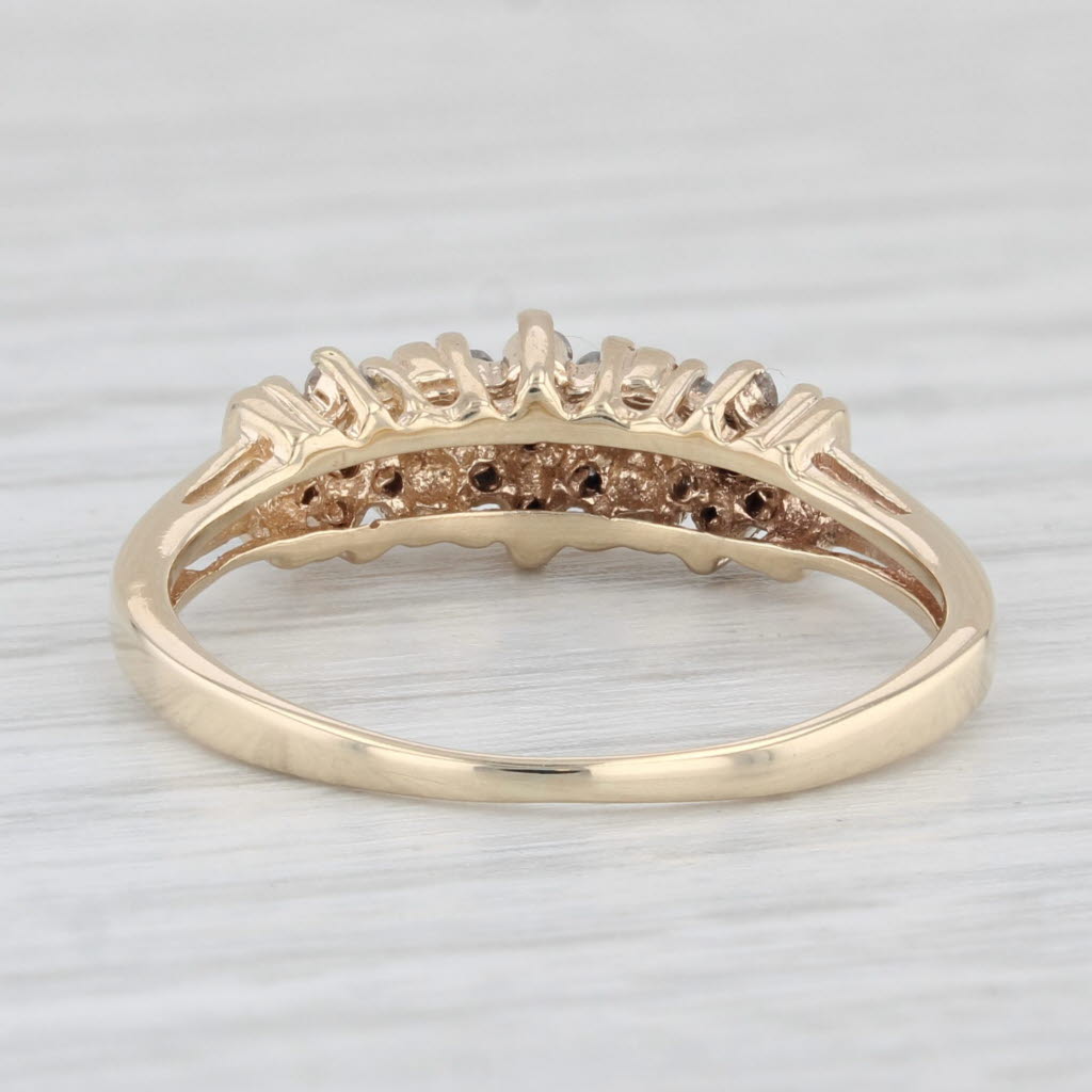 Light Gray 0.15ctw Diamond Flower Cluster Ring 10k Yellow Gold Size 7 Engagement Stackable