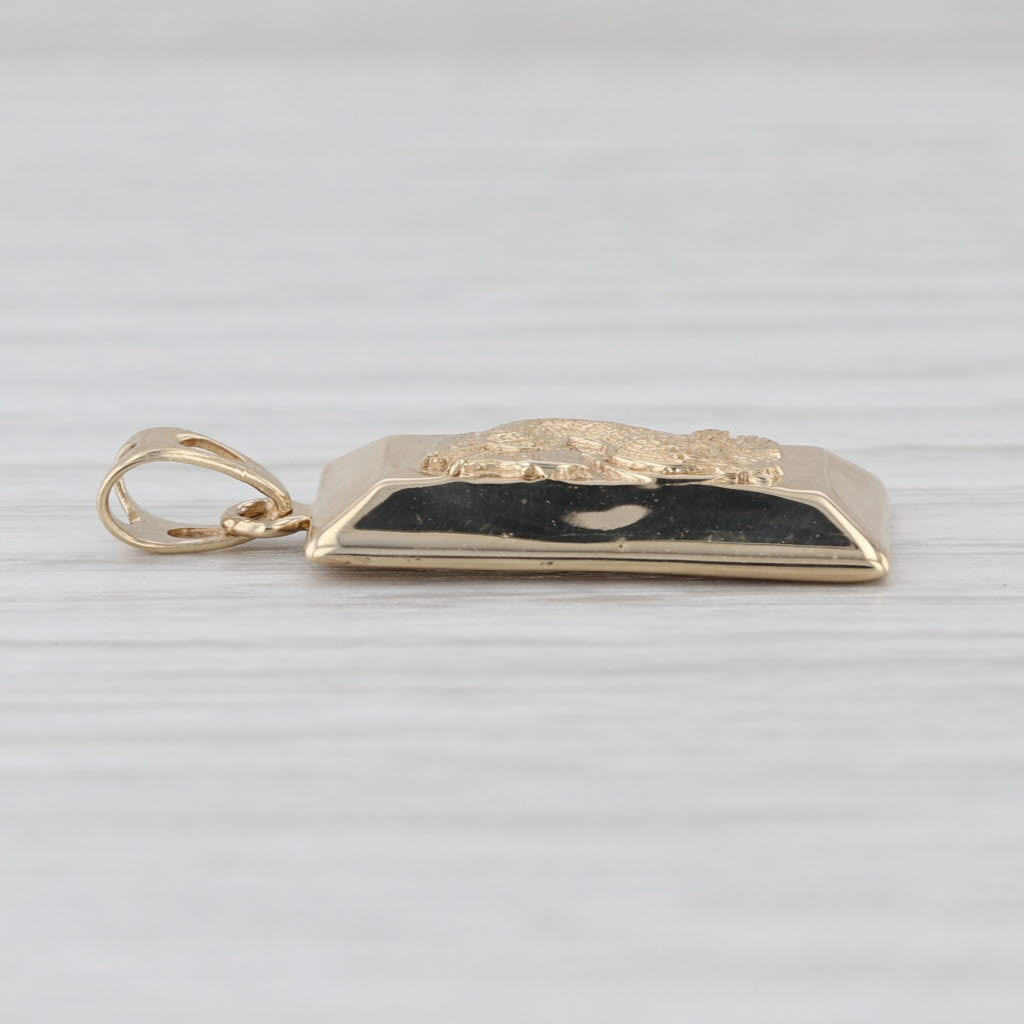 Lux 10k Cornucopia Gold Bar Replica Pendant 10k Yellow Gold