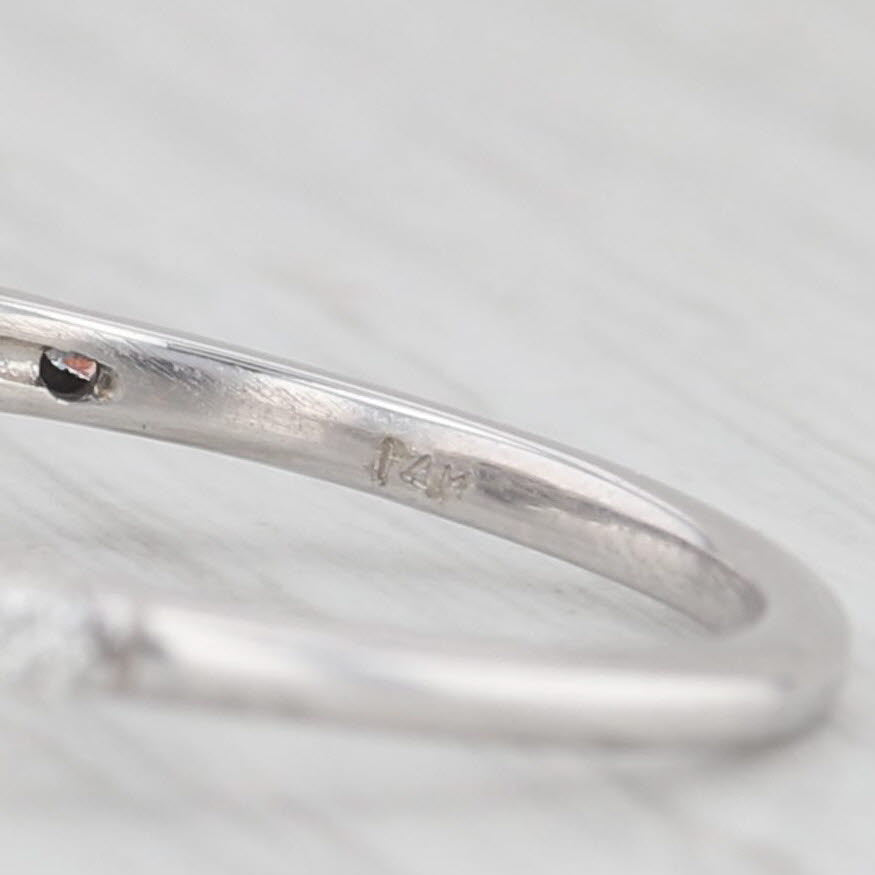 Light Gray 1ctw Princess Diamond Halo Engagement Ring 14k White Gold Size 7.75