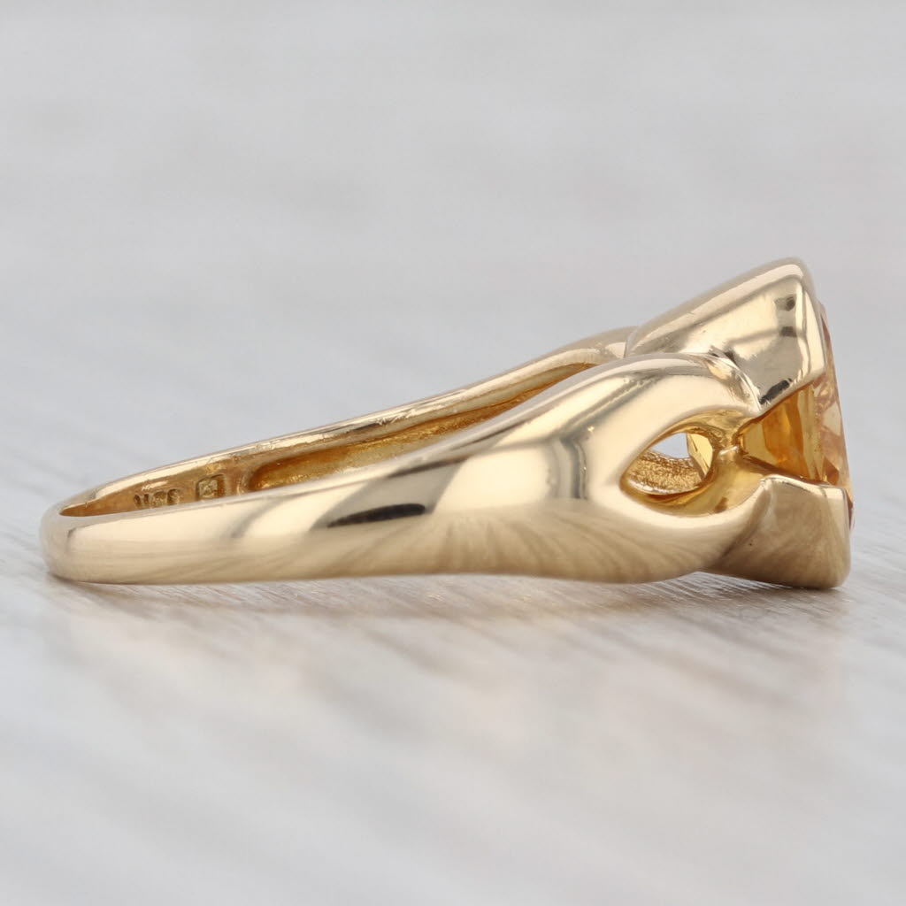 Light Gray 1.80ct Oval Citrine Solitaire Ring 18k Yellow Gold Size 7.5
