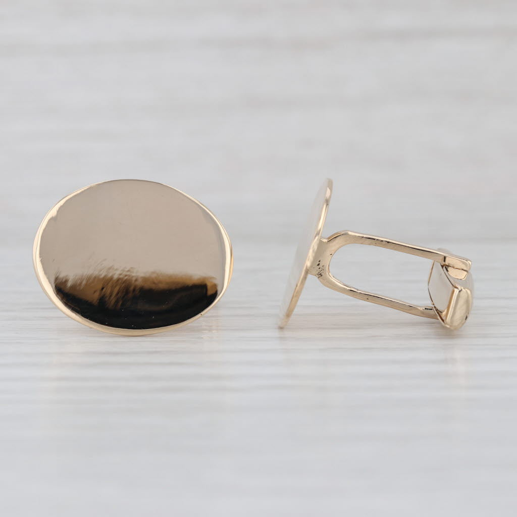 Engravable Tiffany & Co Cufflinks 14k Yellow Gold Folding Backs