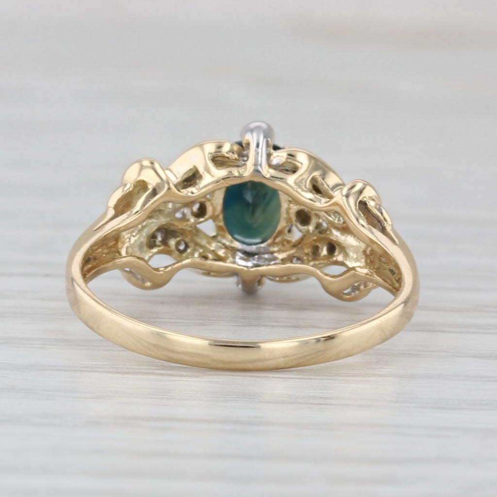 0.38ctw Blue Sapphire Diamond Ring 14k Yellow Gold Size 6.5