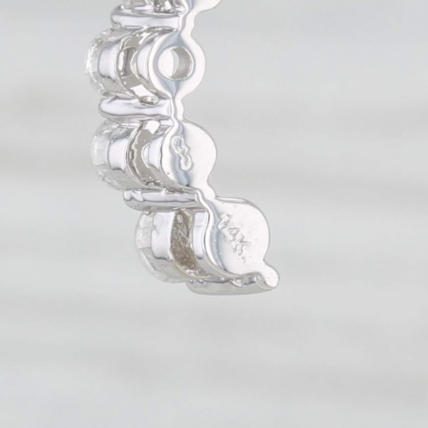 Light Gray 0.46ctw Contoured Diamond Journey Earrings 14k White Gold Drops