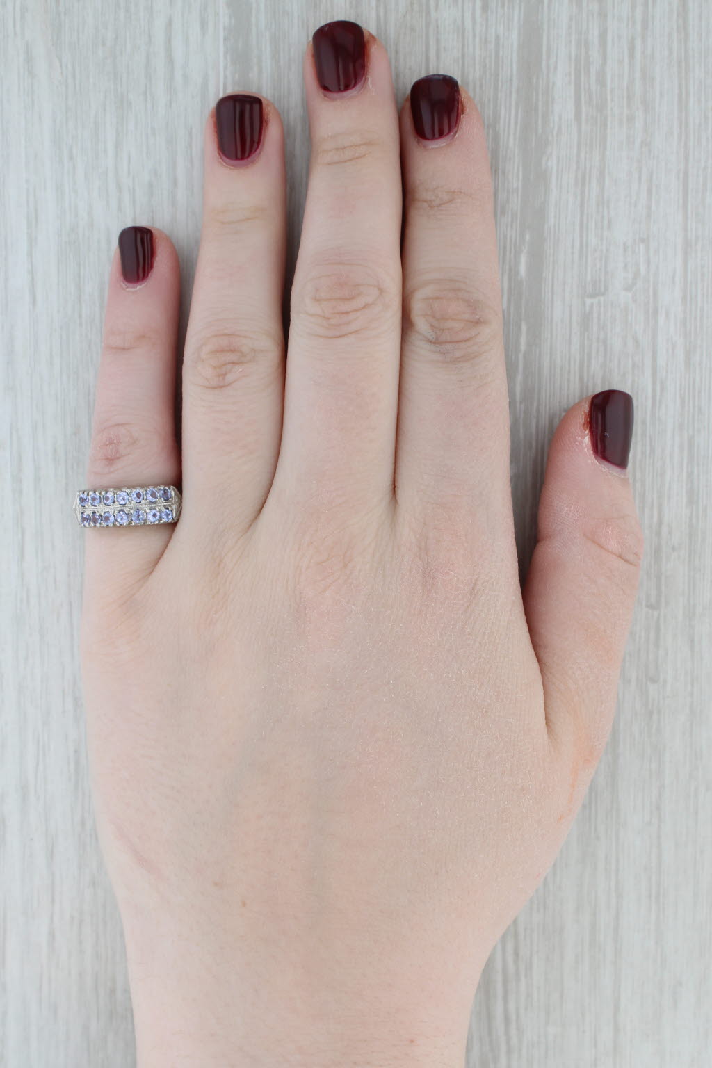 Gray Vintage 0.70ctw Tanzanite Ring 14k White Gold Size 6
