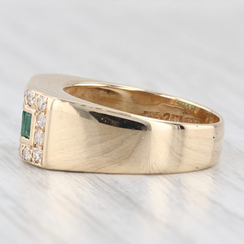 0.75ctw Emerald Diamond Ring 14k Yellow Gold Size 5.75
