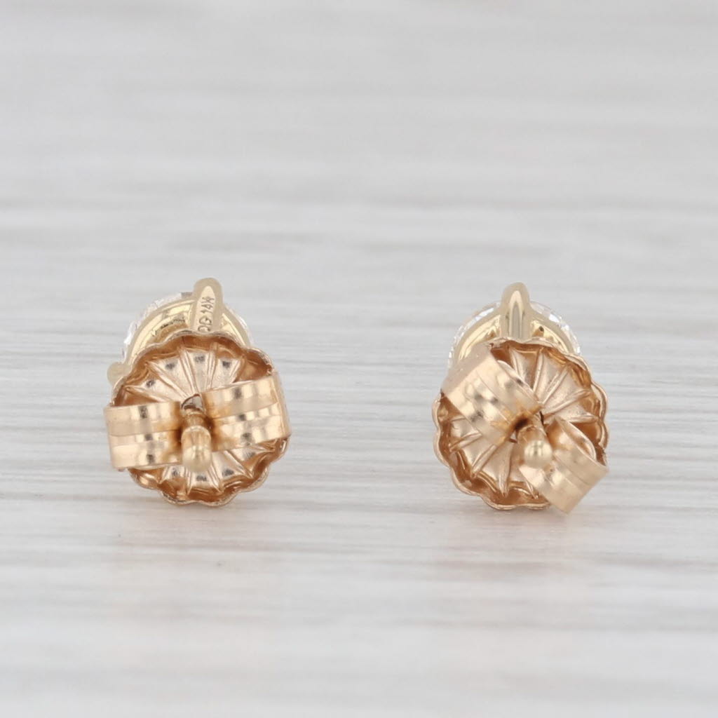Light Gray New 0.50ctw VS Lab Created Diamond Stud Earrings 14k Gold Round Solitaire Studs