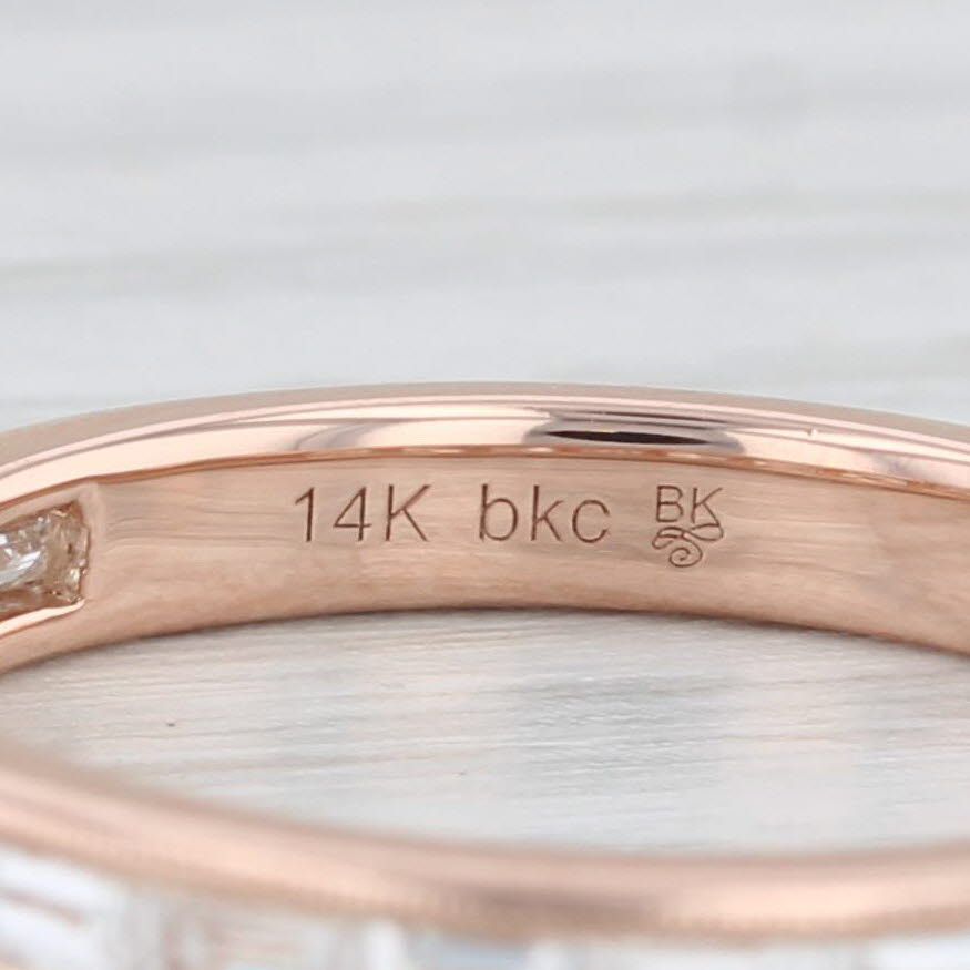Light Gray New 0.65ctw Diamond Ring 14k Rose Gold Wedding Band Size 6.75 Beverley K