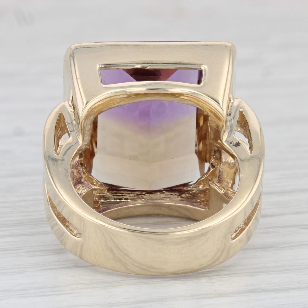 Gray 15.32ctw Yellow Purple Ametrine Diamond Ring 14k Yellow Gold Size 7 Cocktail