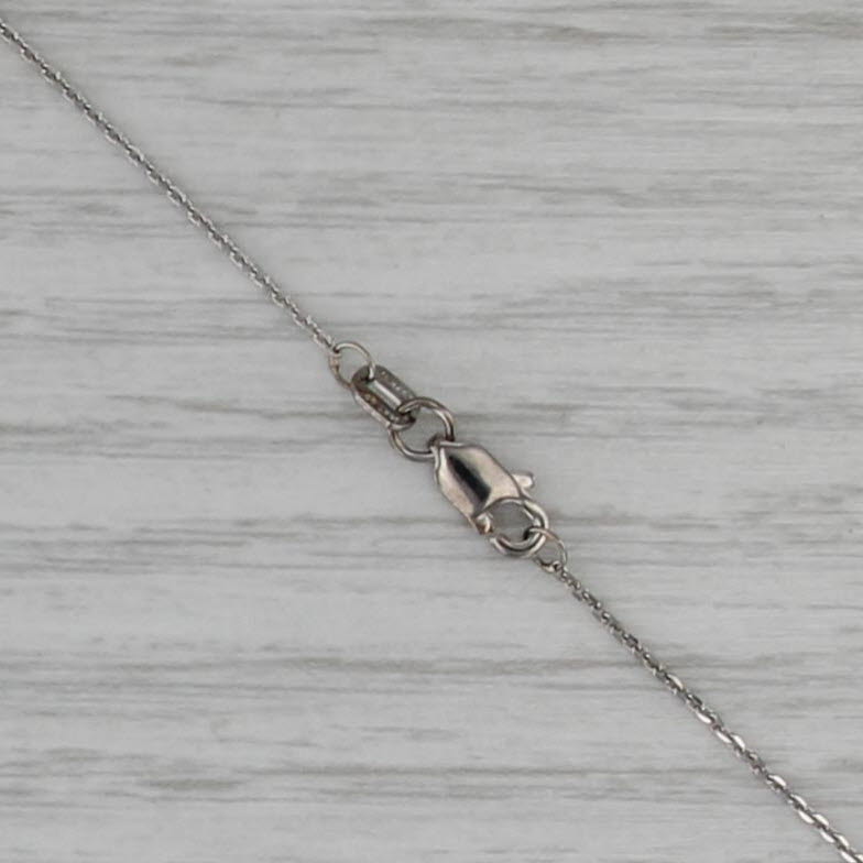 0.38ctw Diamond Bar Pendant Necklace 14k White Gold 18.25" Cable Chain