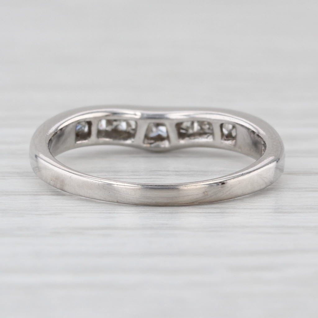 0.42ctw Diamond Contoured Wedding Band 14k White Gold Stackable Anniversary