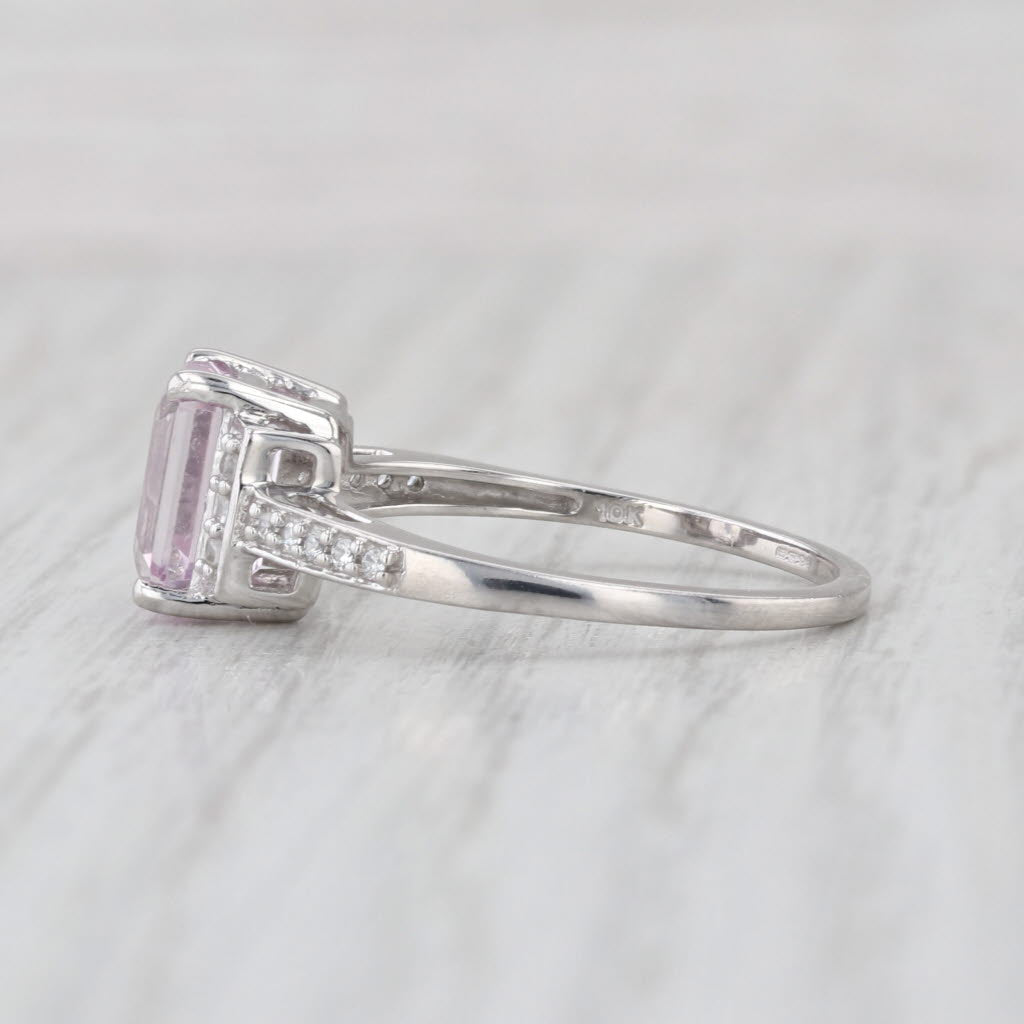 1.87ctw Pink Knuzite Zircon Ring 10k White Gold Size 8.25