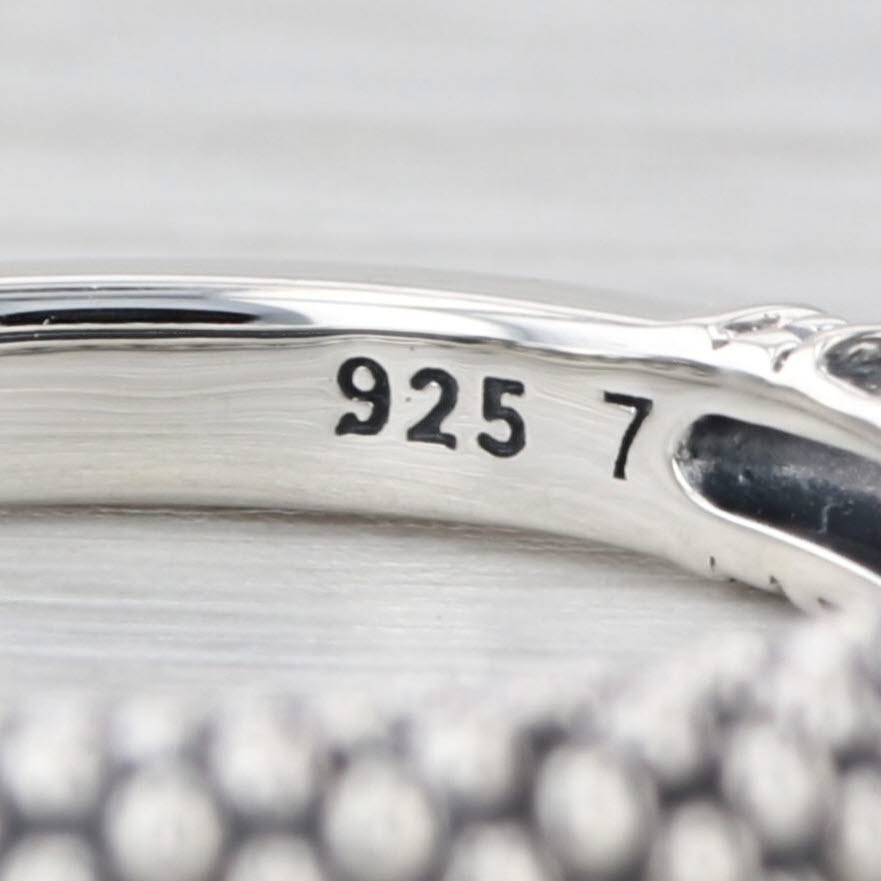 New Lagos Signature Caviar Bead Stacking Ring Sterling Silver Size 7 Band