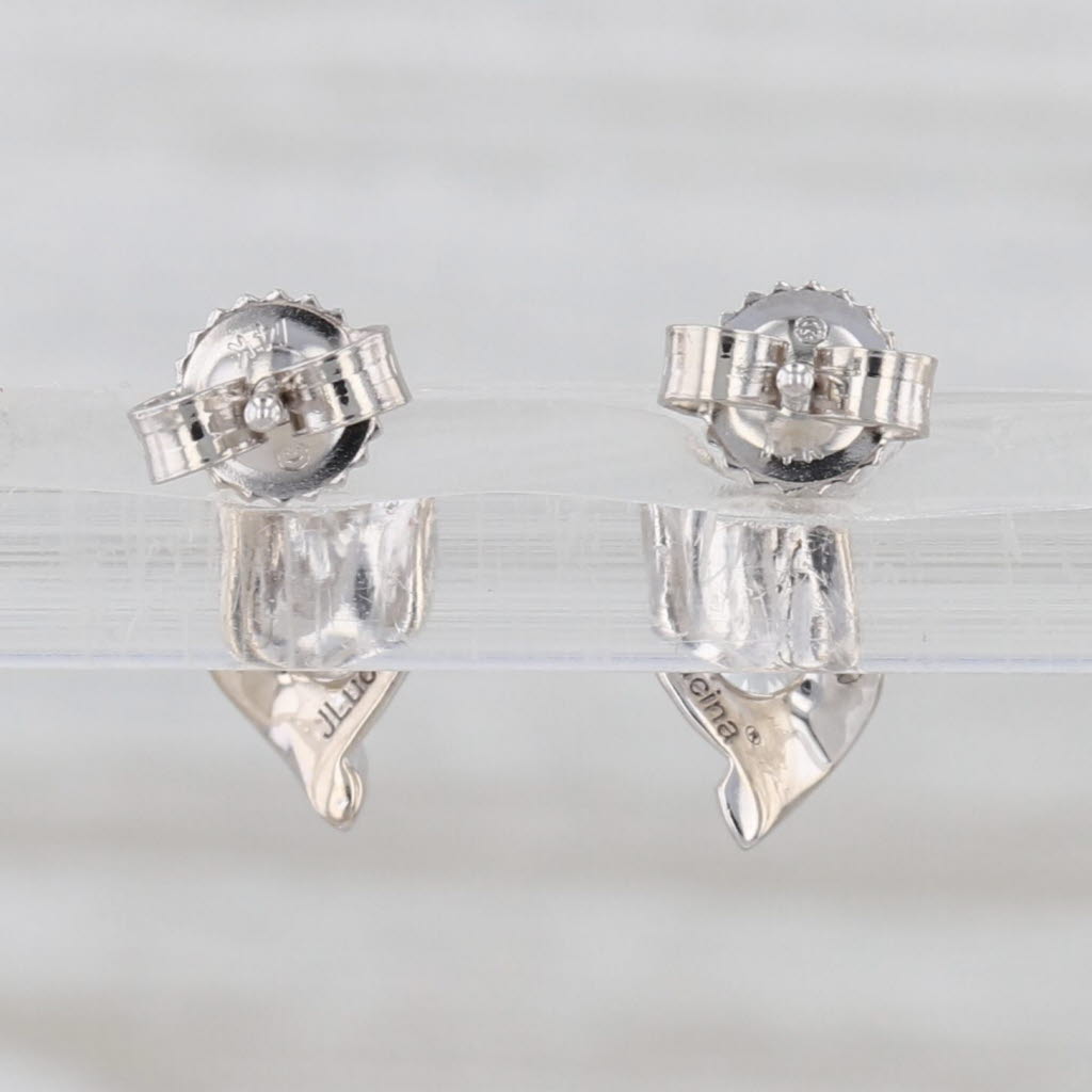 0.20ct Diamond Solitaire Stud Drop Earrings 14k White Gold Studs
