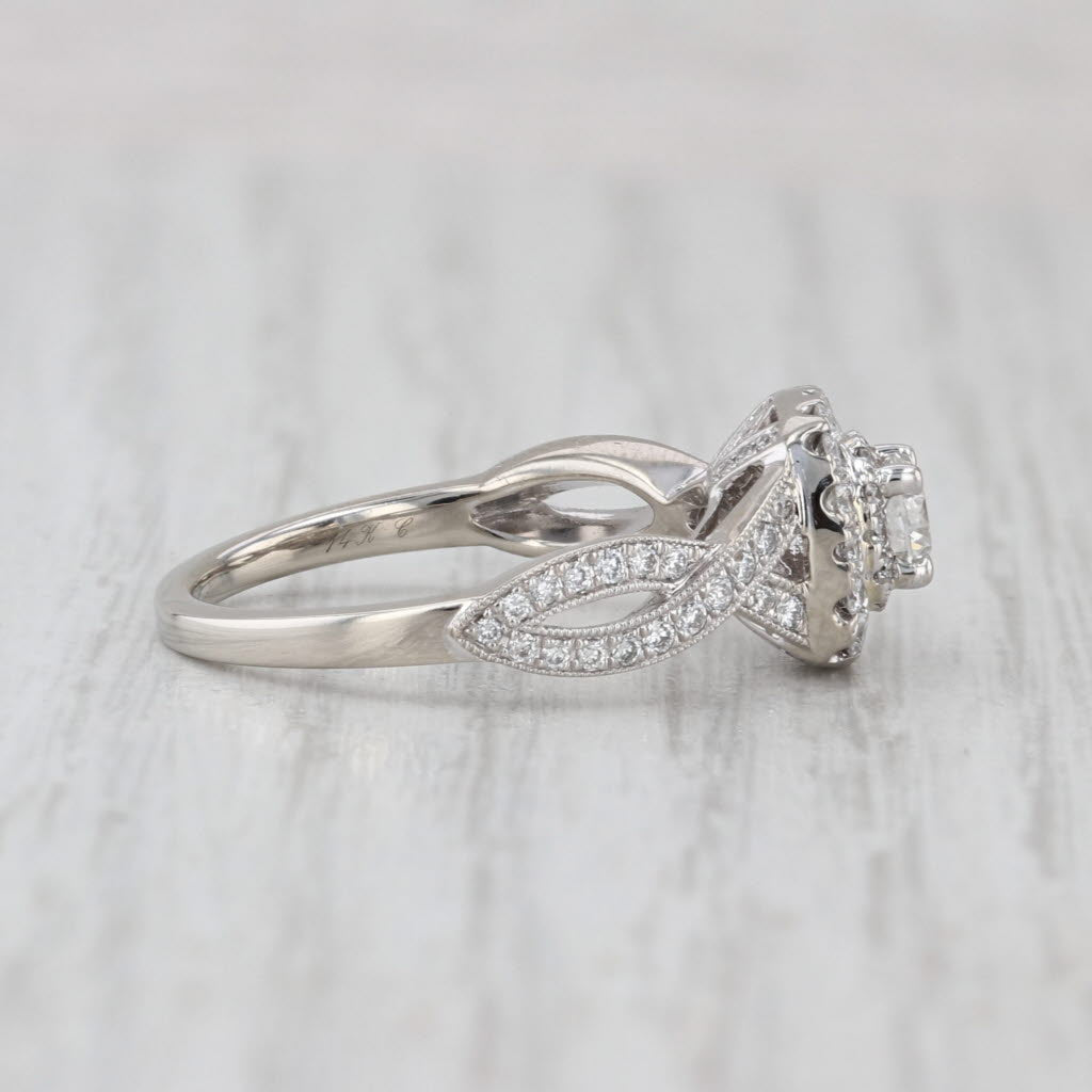 Neil Lane 0.37ctw Diamond Halo Engagement Ring 14k White Gold Size 6.75