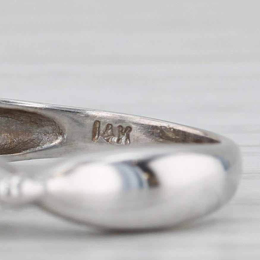 Light Gray 0.83ctw Diamond Heart Engagement Ring 14k white Gold Size 4.25