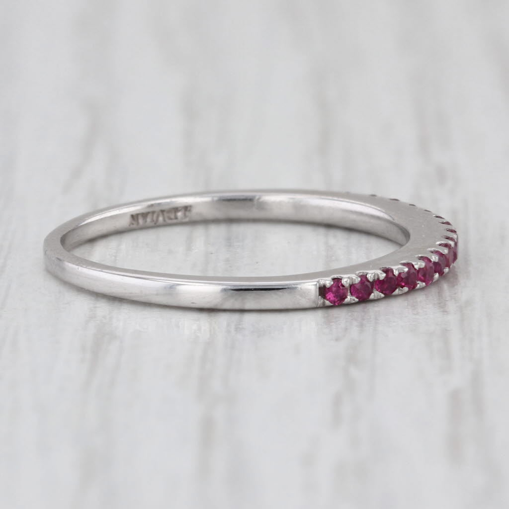 0.28ctw Purple Pink Sapphire Ring 14k White Gold Size 8 Stackable Band Wedding
