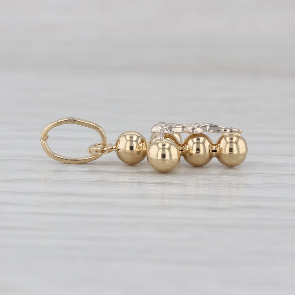 Small Bead Cross Pendant 18k Yellow Gold Drop