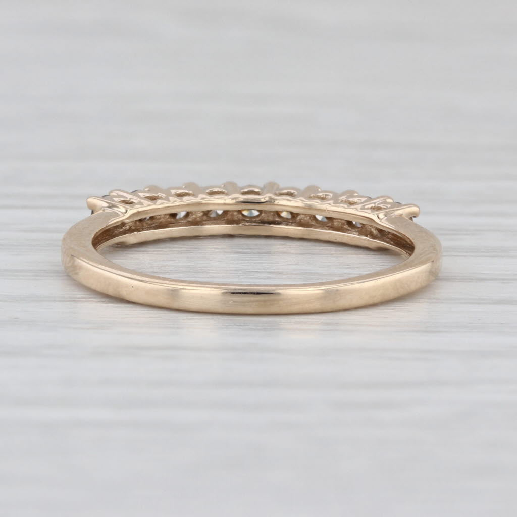 0.40ctw Champagne Diamond Wedding Band 10k Yellow Gold Size 8 Stackable Ring