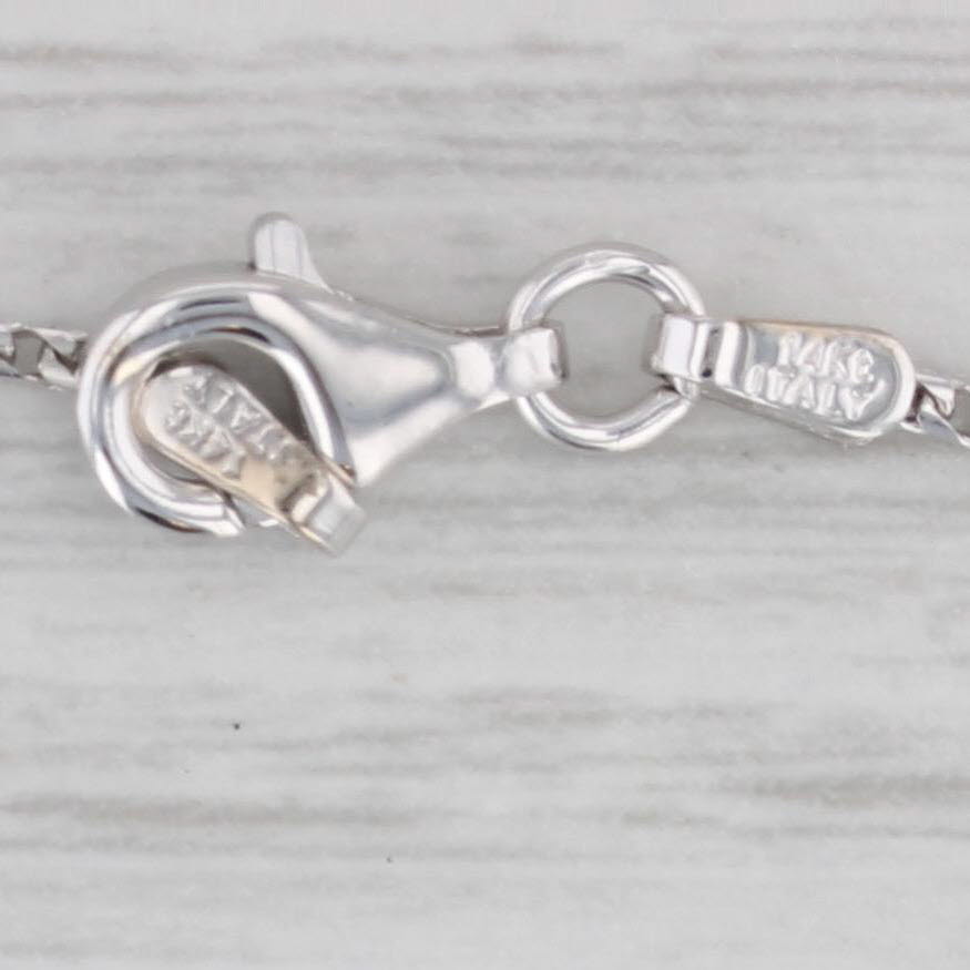 Gray 9.25" Wheat Chain Bracelet Anklet 14k White Gold 1.2mm