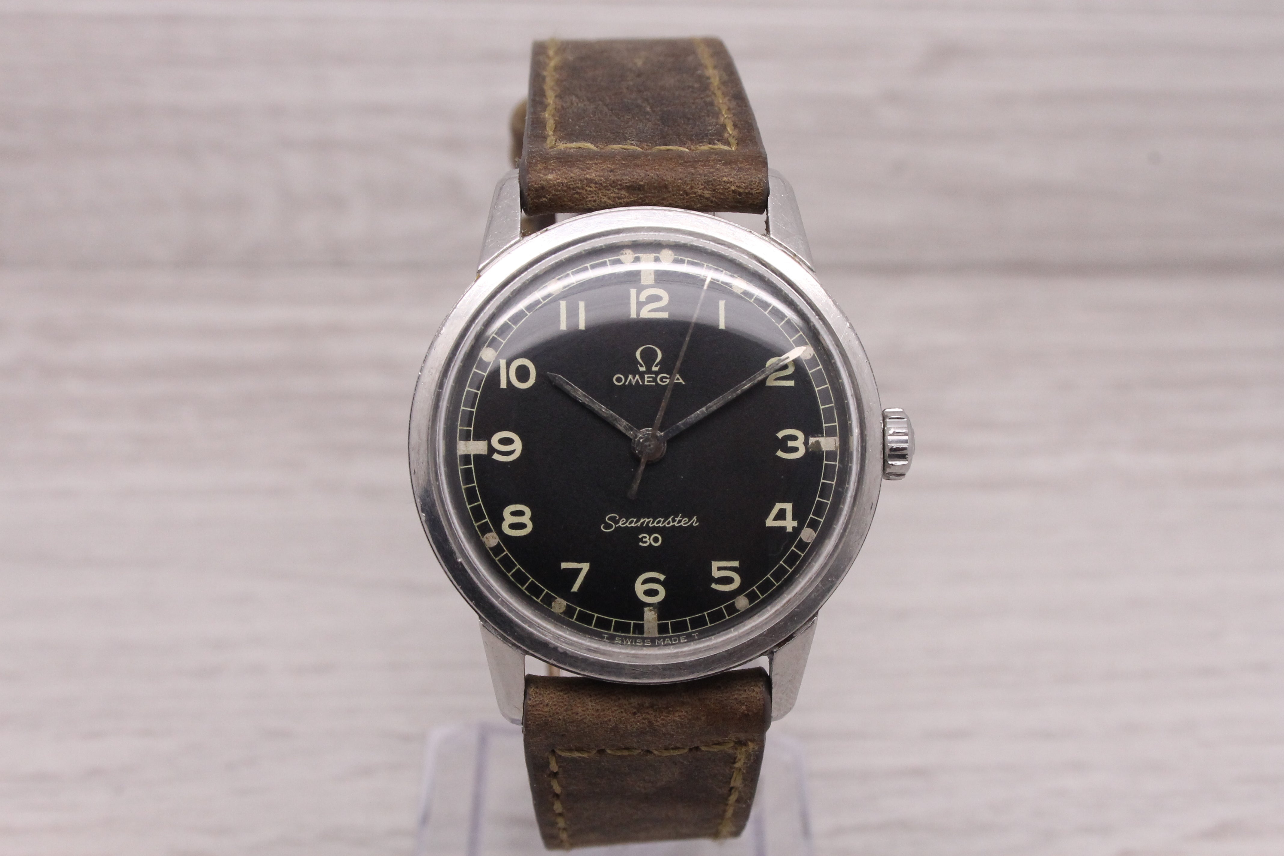 Gray Vintage 1964 Omega Seamaster 30 Mens 35mm Steel Watch c.286 135.007-64 RARE DIAL