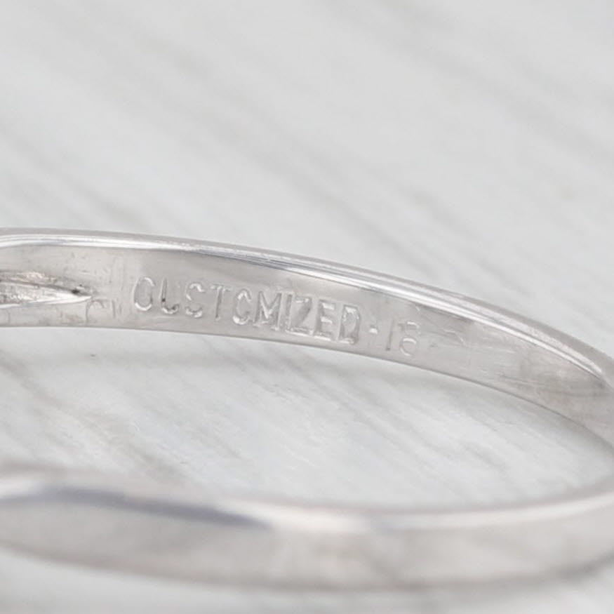 Light Gray 0.43ctw Diamond Engagement Ring 18k White Gold Size 4.75 Vintage Old European