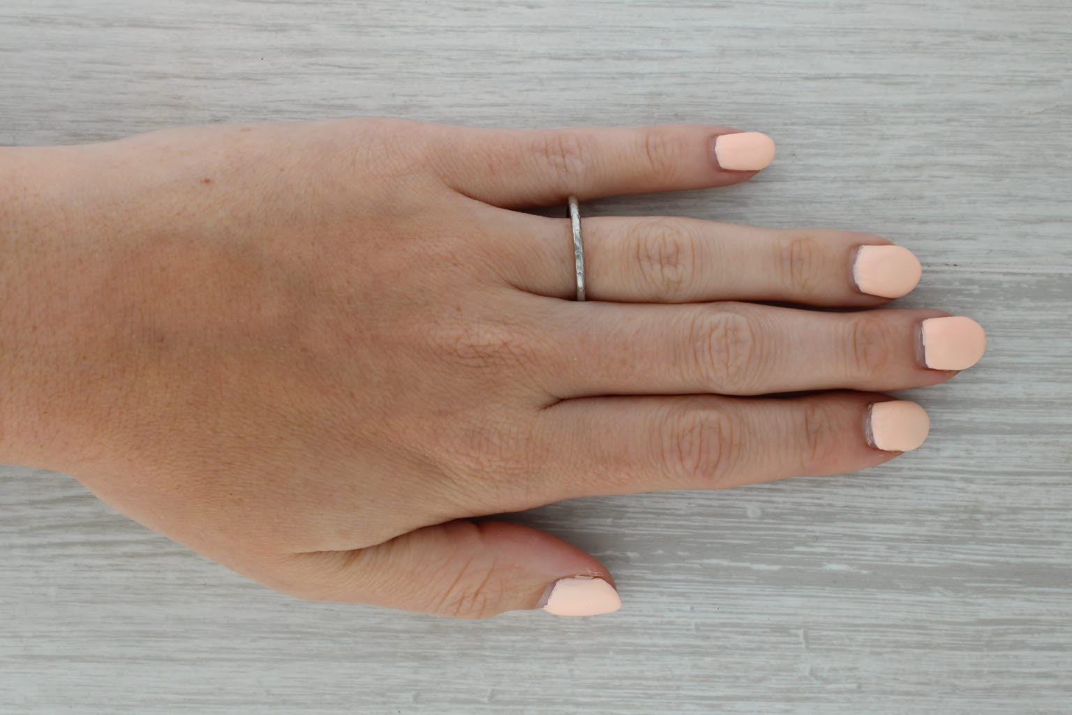 Rosy Brown Antique Art Deco 1920s Wedding Band Platinum Hand Engraved Let Love Abide Ring