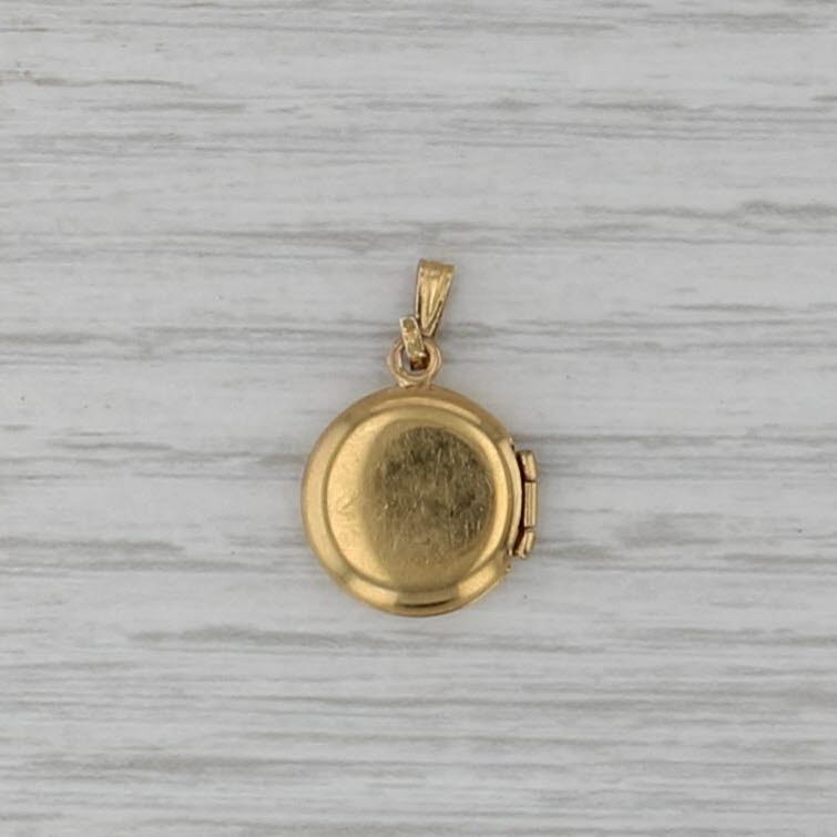 Vintage Engraved Flower Locket Pendant 14k Gold Filled Small Drop Charm