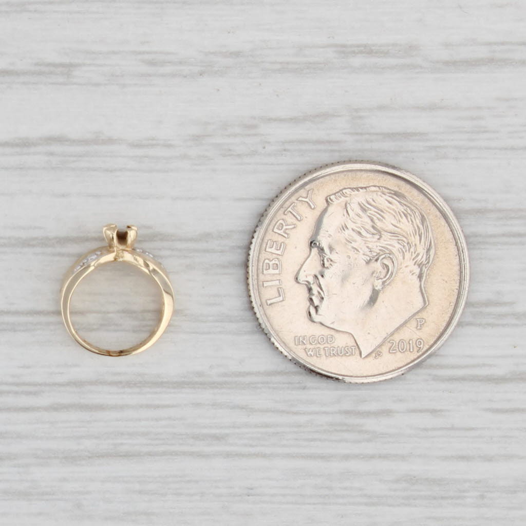 Light Gray Smoky Quartz Solitaire Ring Charm 10k Yellow Gold Small Pendant