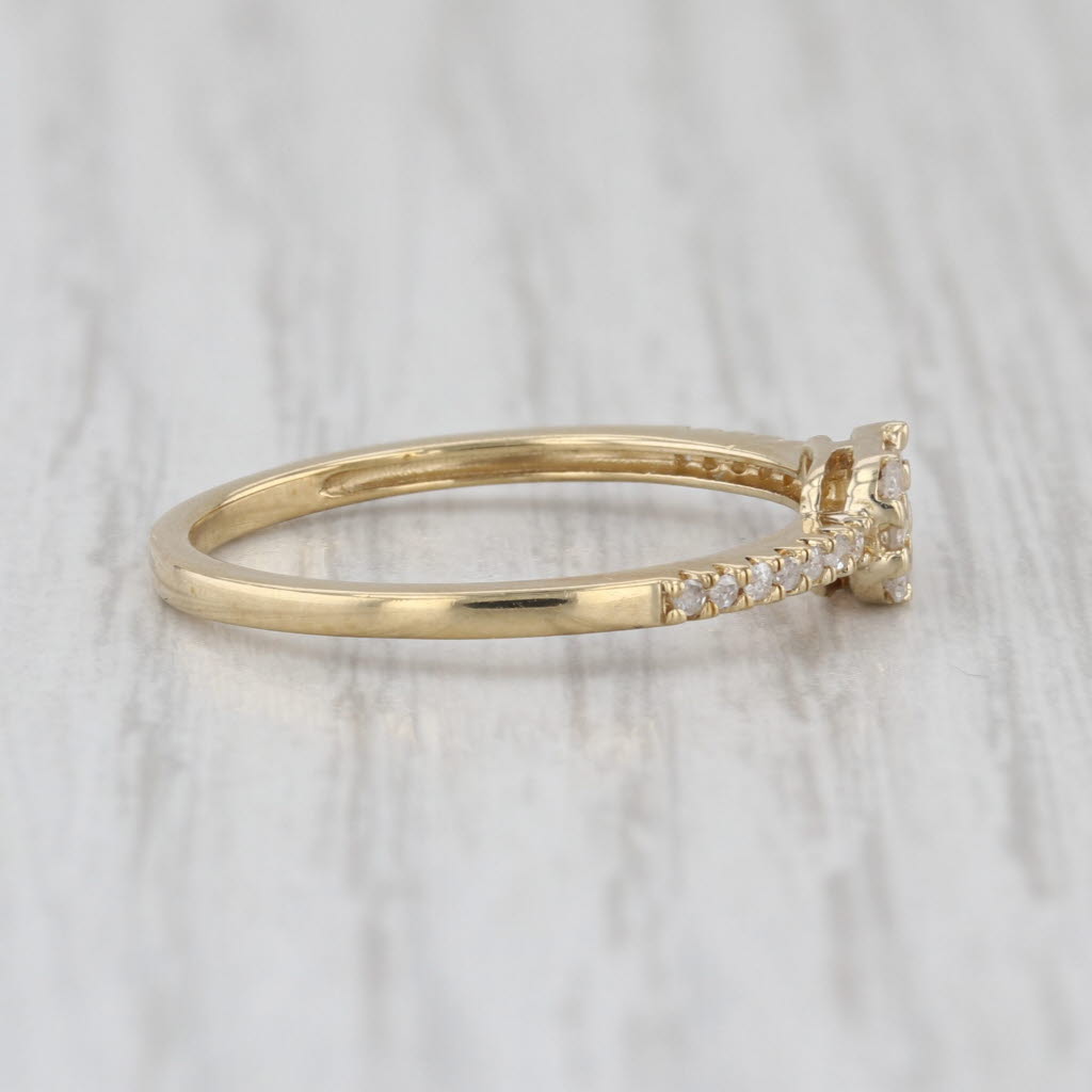 0.22ctw Diamond Ring 10k Yellow Gold Size 7 Stackable Engagement