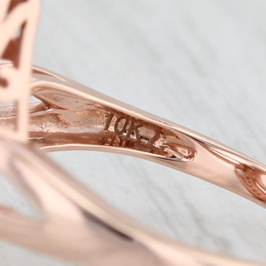 Light Gray 2.56ctw Pear Morganite Diamond Halo Teardrop Ring 10k Rose Gold Size 7