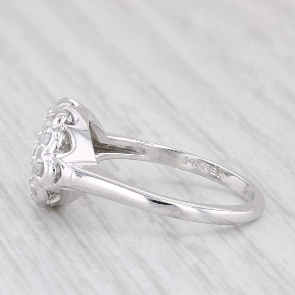Light Gray Vintage 0.18ctw Diamond Princess Ring 14k White Gold Size 6