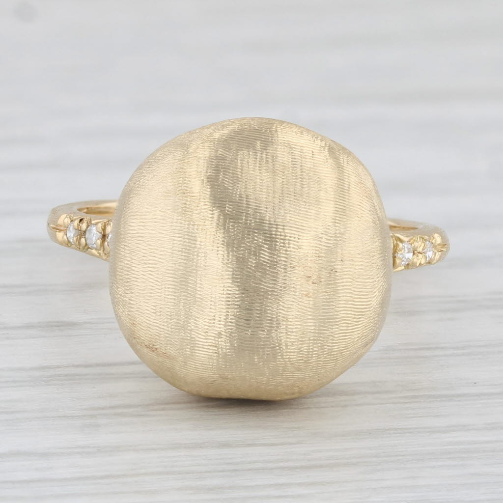 Light Gray Marco Bicego Africa Diamond Ring Brushed 18k Yellow Gold Size 7