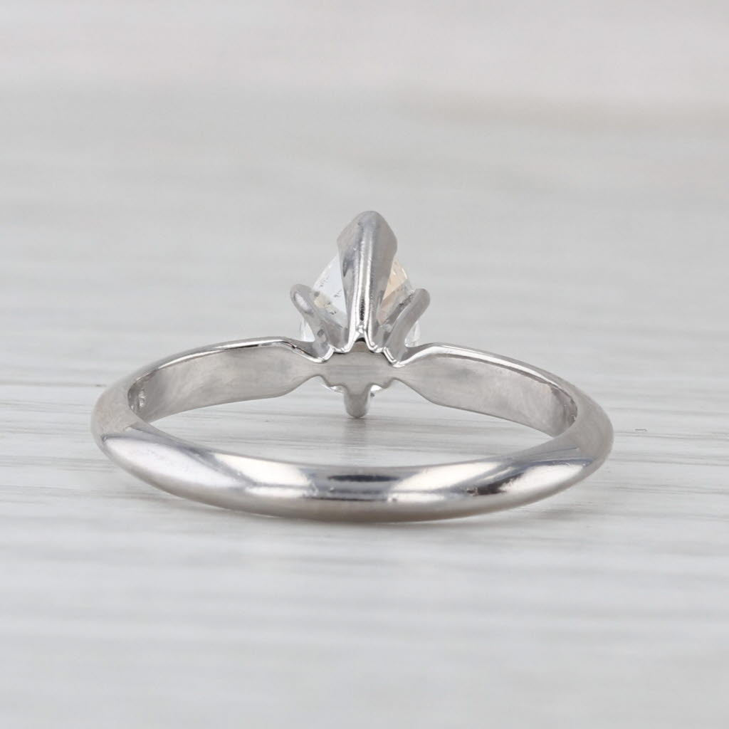 0.50ct Pear Diamond Solitaire Engagement Ring 14k White Gold Size 6 GIA