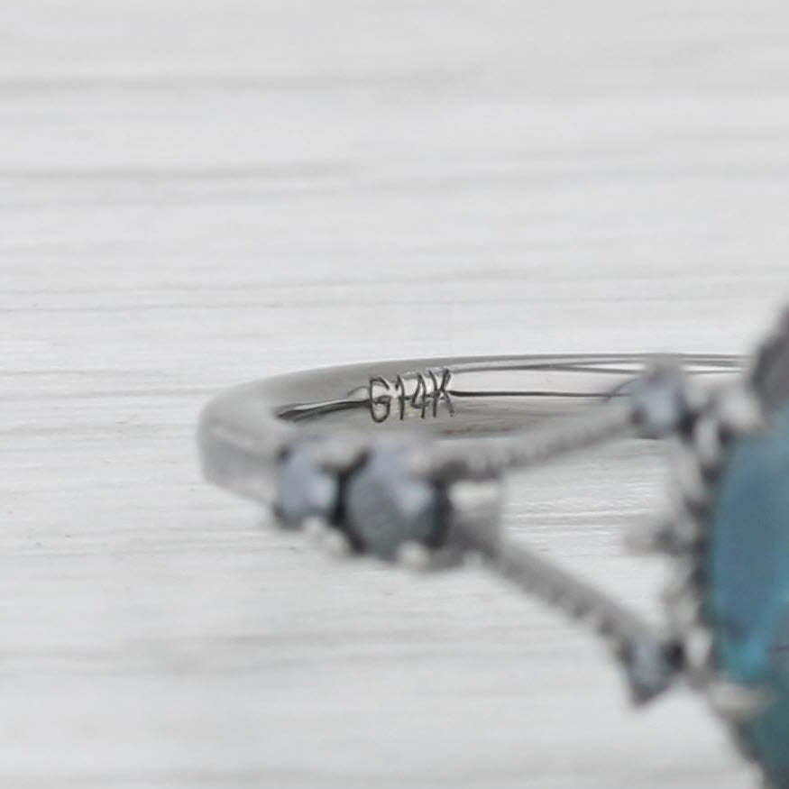 Light Gray Lab Created Alexandrite Simulated Black Diamond Gothic Ring 14k Gold Size 9-9.25