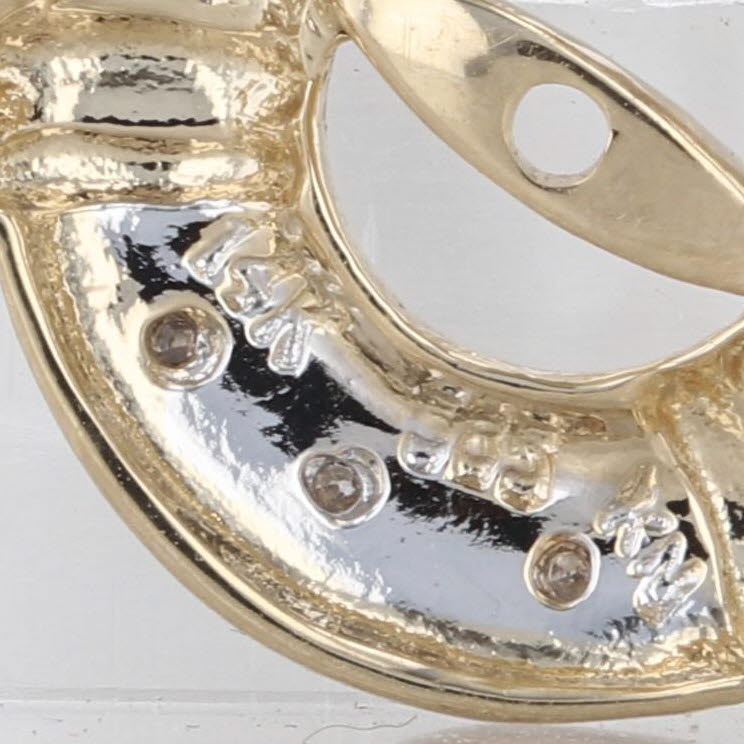 Diamond Circle Earring Jackets 14k Yellow White Gold For Stud Earrings