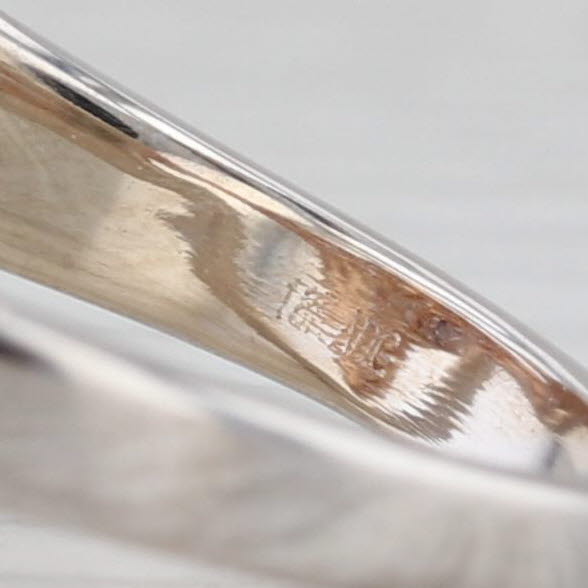 Gray 0.87ctw Diamond Bypass Teardrop Ring 18k White Rose Gold Size 8