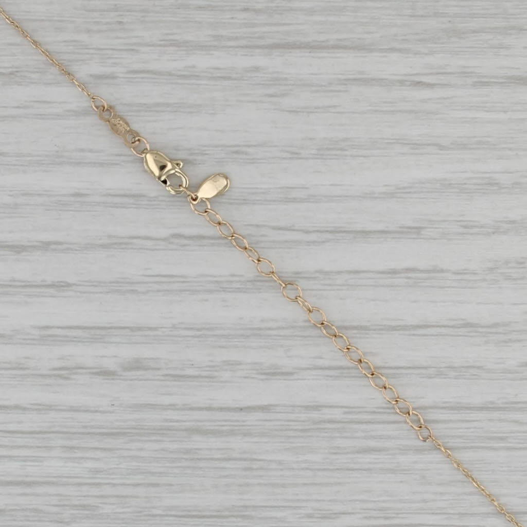 0.20ctw Diamond Open Hearts Pendant Necklace 14k Gold Cable Chain Jane Seymour