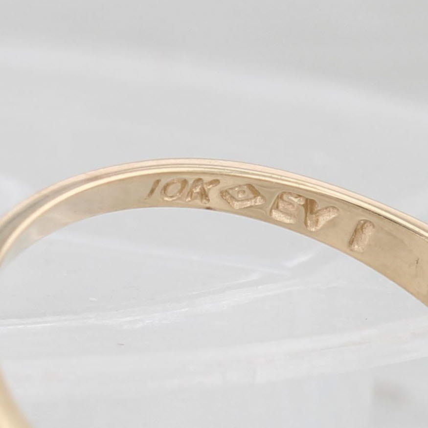 Light Gray 0.24ctw Diamond Bypass Ring 10k Yellow Gold Stackable Wedding Band Size 8