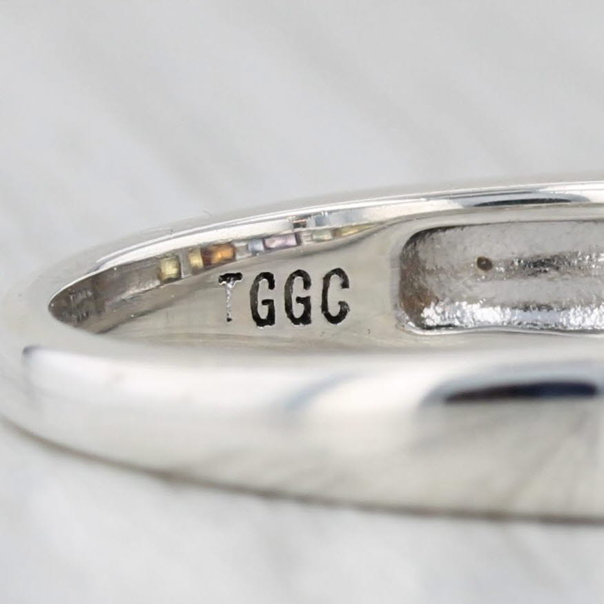 Light Gray 0.91ctw Multicolor Rainbow Sapphire Ring Sterling Silver Stackable Band COA