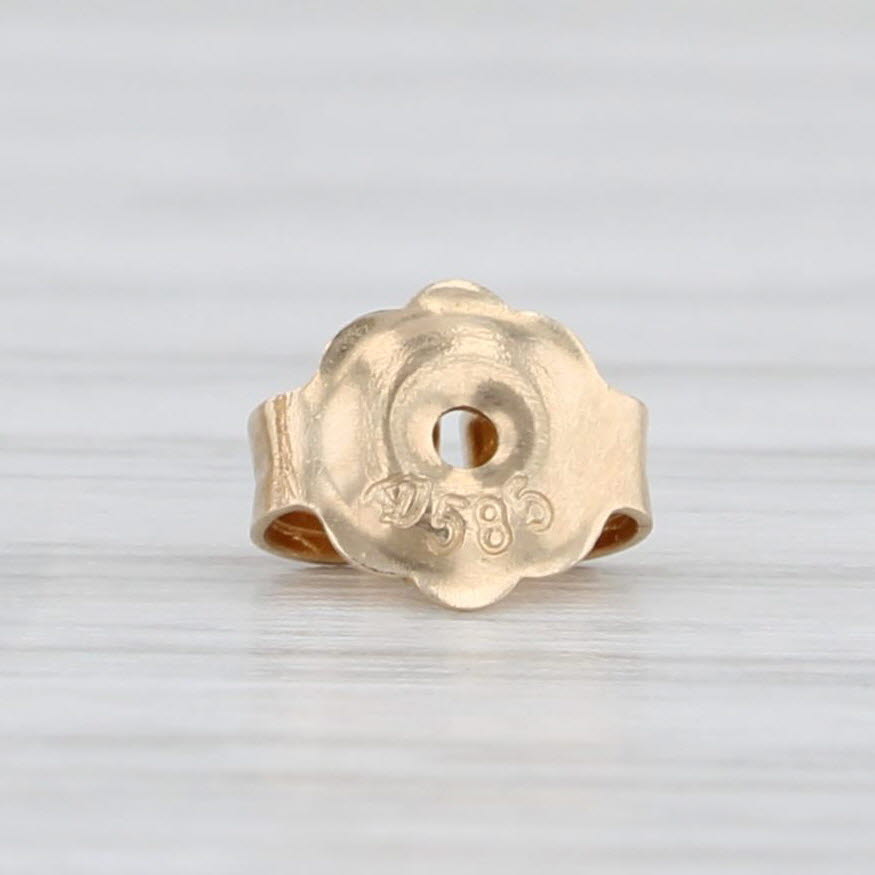 Light Gray Love Knot Stud Earrings 14k Yellow Gold