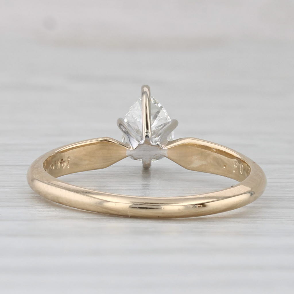 Light Gray 0.58ct VS2 Pear Solitaire Engagement Ring 14k White Yellow Gold Size 6.5