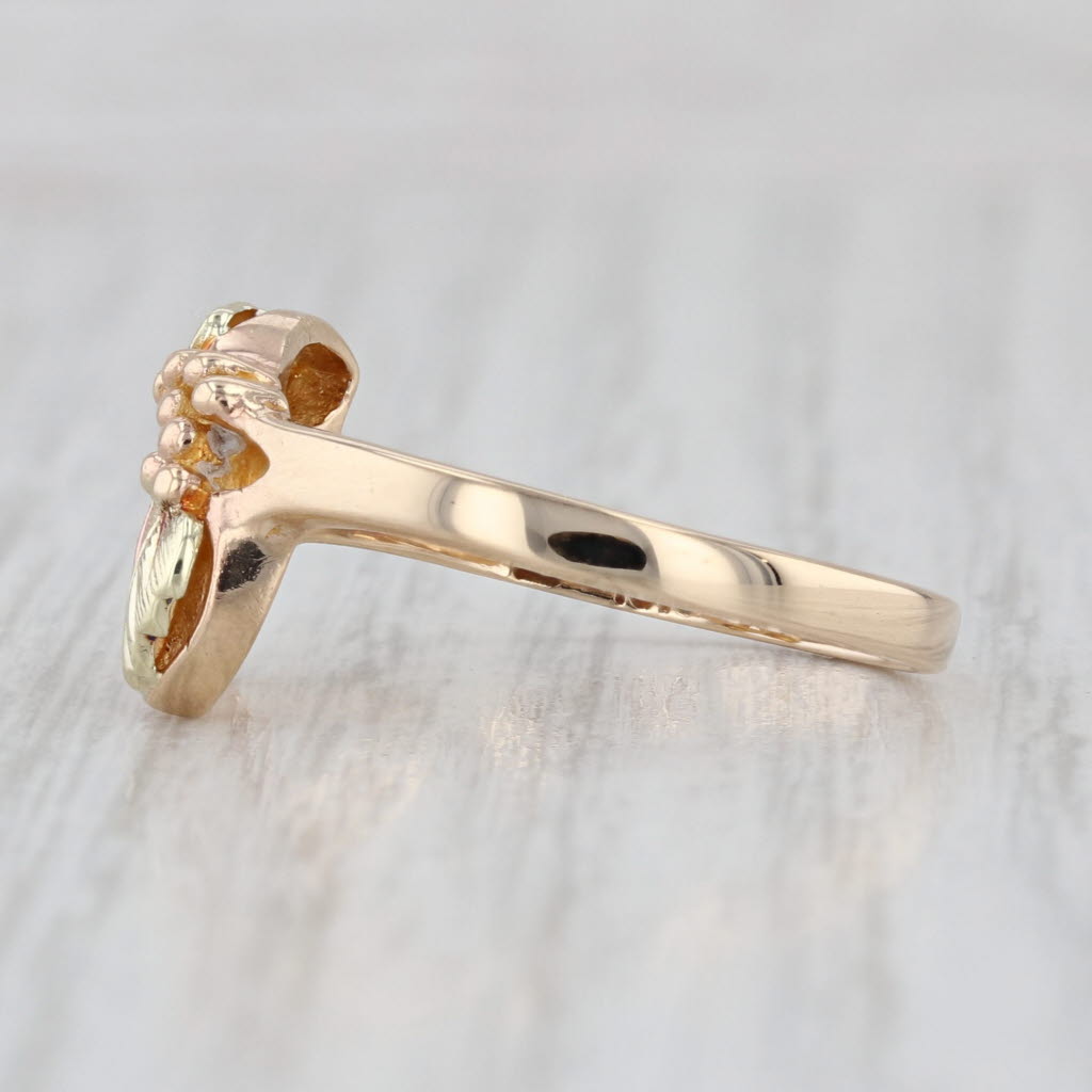 Landstorms Black Hills Gold Leaves Ring 10k Yellow Rose Green Gold Size 7.75