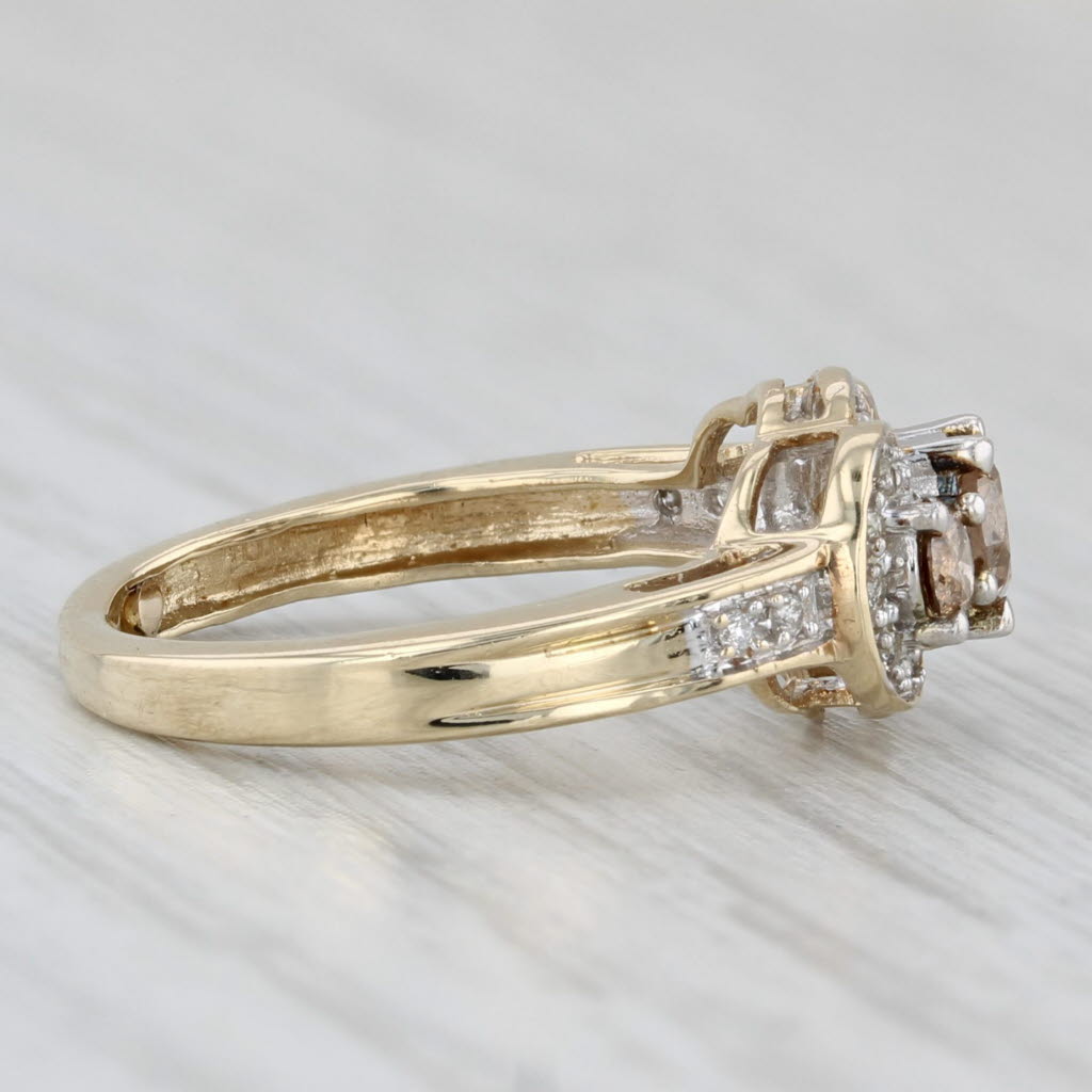 Light Gray 0.62ctw Champagne Diamond Engagement Ring 14k Yellow Gold Size 4