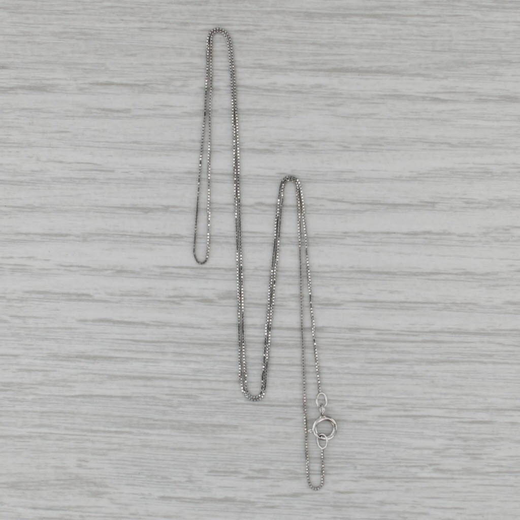 Box Chain Necklace 10k White Gold 18.5" 0.5mm