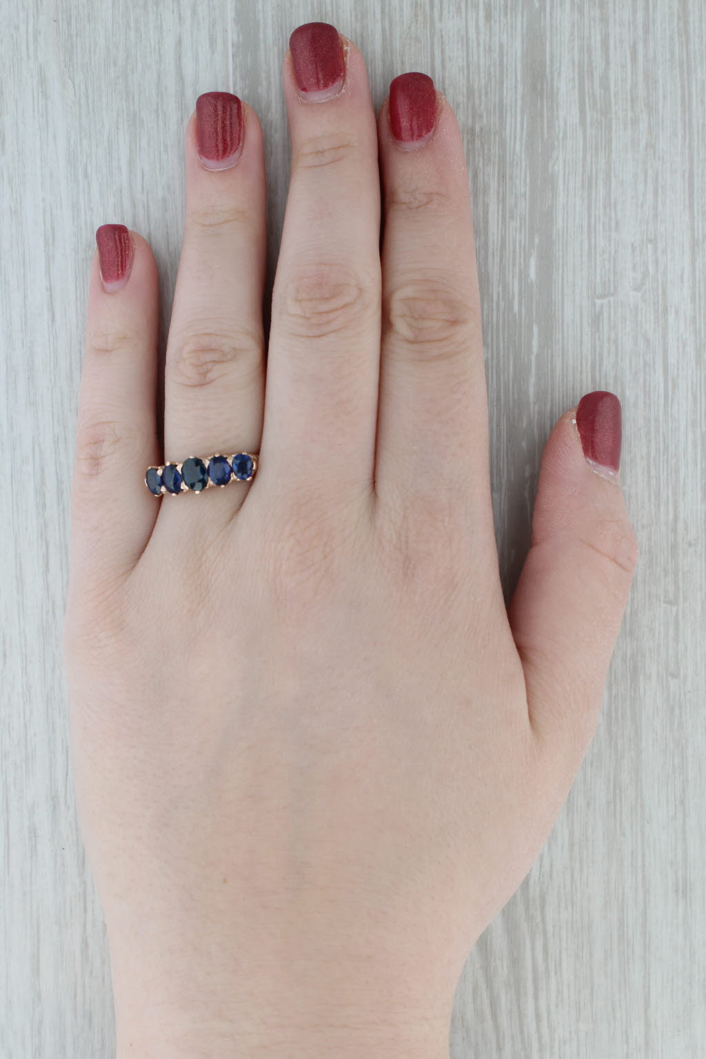 Gray Antique Sapphire 2.43ctw Ring 14k Rose Gold Size 9.75 Stackable GIA